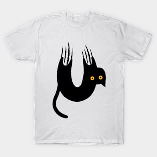 upside down black cat T-Shirt